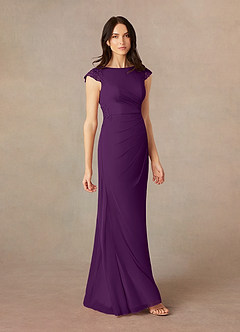 Azazie Janie Mother of the Bride Dresses Grape Mermaid Lace Dress image2