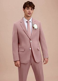 front Ethan Dusty Rose Refined Weave Suit Jacket