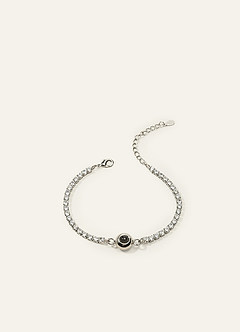 front Custom Photo Projection Rhinestone Tennis Bracelet