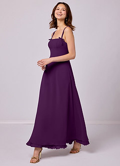 Barbie ♥ Azazie Bridesmaid Dresses Grape A-Line Pleated Chiffon Dress image4