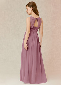 Azazie Bibiane Junior Vintage Mauve A-Line Pleated Chiffon Dress image5