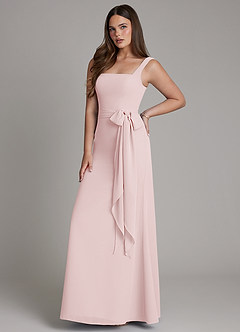 Azazie Katya Bridesmaid Dresses Blushing Pink Mermaid Square Neckline Chiffon Convertible Dress image6