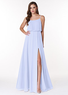 Azazie Lupe Bridesmaid Dresses Lavender A-Line Scoop Blouson Chiffon Dress image1