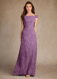 Azazie Moore Mother of the Bride Dresses Wisteria A-Line Boatneck Floral Burnout Dress image3