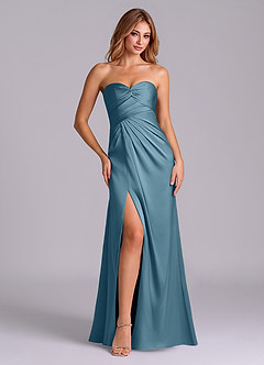 Azazie Sabrine Final Sale Bermuda A-Line Sweetheart Neckline Stretch Satin Dress image1