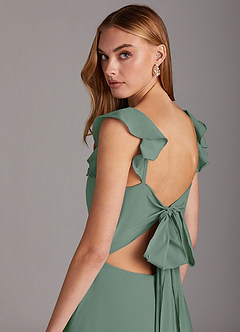 Azazie Arela Final Sale Black A-Line Ruched Stretch Chiffon Dress image6