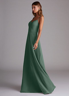 Azazie Marley Bridesmaid Dresses Sea Moss A-Line Off the Shoulder Chiffon Convertible Dress image6