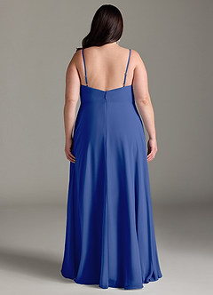 Azazie Akita Bridesmaid Dresses Royal Blue A-Line Chiffon Dress image6