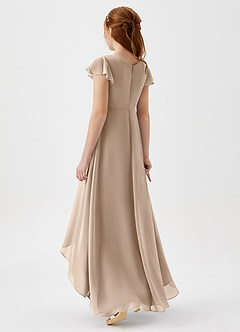 Azazie Breanne Junior Jurk van Chiffon met A-Lijn Taupe image2