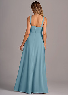 Azazie Debra Bridesmaid Dresses Moody Blue A-Line with Pockets Chiffon Convertible Dress image6