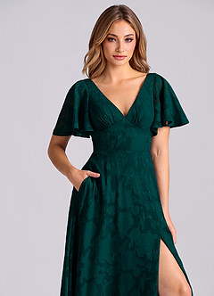 Azazie Kimber Suknie dla druhen Linia A z kieszeniami Kwiatowe wypalenie Do ziemi Sukienka image9