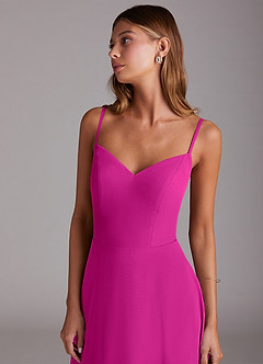 Azazie Marley Bridesmaid Dresses Fuchsia A-Line Off the Shoulder Chiffon Convertible Dress image7