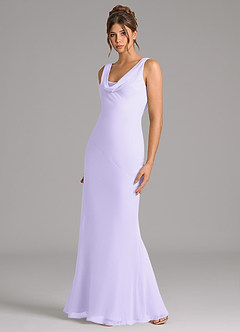 Azazie Rylina Bridesmaid Dresses Lilac Mermaid Pleated Chiffon Dress image4