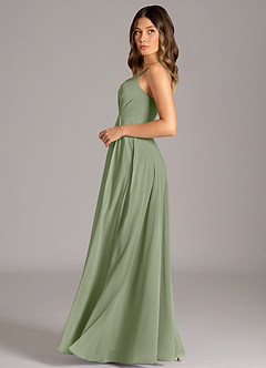 Azazie Amani Bridesmaid Dresses Pistachio A-Line Pleated Chiffon Dress image3