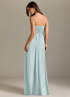 Azazie Calianna Bridesmaid Dresses Mist A-Line Off the Shoulder Stretch Satin Convertible Dress image2