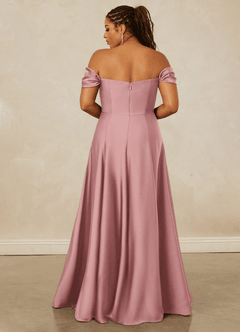 Christian Siriano Bridal for Azazie 1002 Bridesmaid Dresses Dusty Rose A-Line Off the Shoulder Stretch Satin Convertible Dress image17