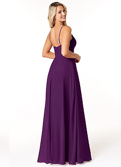 Azazie Moira Robes de demoiselle d'honneur Robe Trapèze en Mousseline de soie Décolleté Grain De Raisin image5