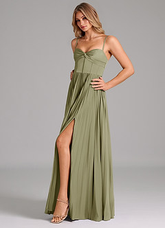 Azazie Akiko Bridesmaid Dresses Pistachio A-Line Sweetheart Neckline Stretch Satin Dress image6