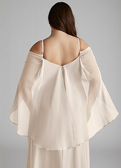Azazie Cienna Bridesmaid Dresses White Alabaster A-Line Long Sleeve Chiffon Dress image12