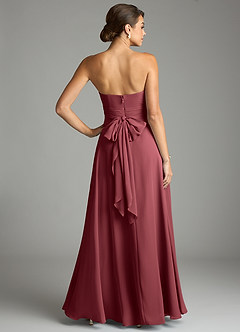 Azazie Tamira Suknie dla druhen Linia A Pofałdowany Szyfon Do ziemi Sukienka image4