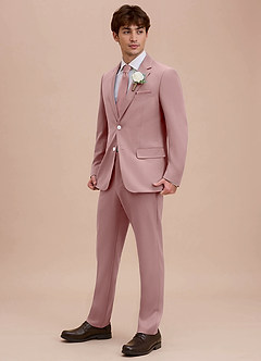 front Ethan Dusty Rose Refined Weave Suit