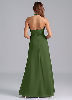 Azazie Odie Bridesmaid Dresses Olive A-Line Chiffon Dress image2