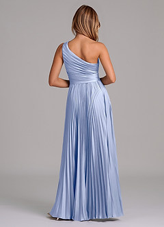 Azazie Lyrica Bridesmaid Dresses Ice A-Line One Shoulder Stretch Satin Dress image8