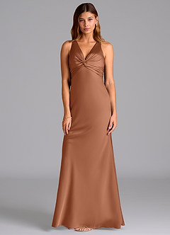 Azazie Hati Bridesmaid Dresses Bronzer Mermaid Stretch Satin Dress image5