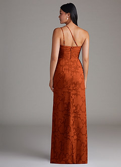 Azazie Eren Jurken voor bruidsmeisjes Jurk van Bloemen Burn-out met Kolom One-Shoulder Paprika image2