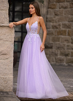 Finesse Purper A-lijn galajurk image5