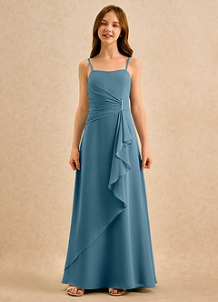 Azazie lolly Girls Formal Sukienki dla dziewczynek sypiących kwiaty Linia A Pofałdowany Szyfon Długość podłogi Sukienka image4