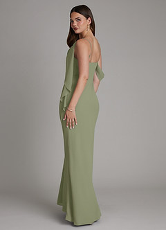 Azazie Yura Brautjungfernkleider Meerjungfrau-Linie Schulterfrei Chiffon Kleid Pistazie image6
