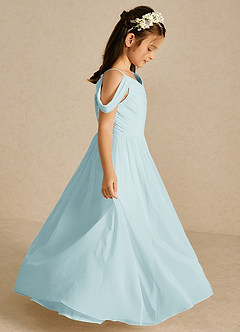Azazie Chelle Flower Girl Dresses Mist A-Line Pleated Chiffon Dress image3