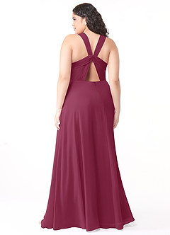 Azazie Jane Final Sale Mulberry A-Line V-Neck Pleated Chiffon Dress image7