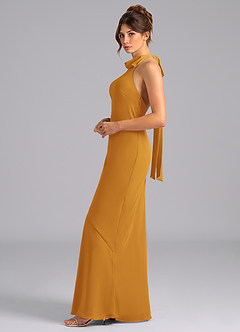 Azazie Velli Bridesmaid Dresses Butterscotch Mermaid Bow Chiffon Dress image5