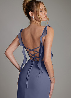 Azazie Jessamine Bridesmaid Dresses Stormy Mermaid Corset Chiffon Dress image2