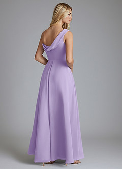 Azazie Naiyah 신부 들러리 드레스 A라인 한쪽 어깨 쉬폰 바닥 길이 드레스 image2