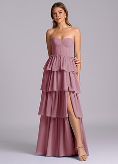 Azazie Faye Bridesmaid Dresses Vintage Mauve A-Line Sweetheart Neckline Chiffon Dress image4