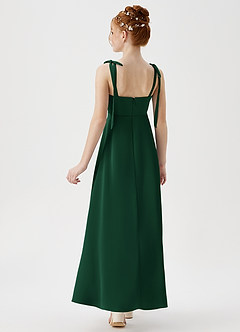 Azazie Rosey Junior Robe Trapèze en Satin extensible Encolure en Forme de Cœur Vert Foncé image6