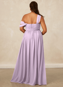 Christian Siriano Bridal for Azazie 1014 Bridesmaid Dresses Frosted Lilac A-Line Off the Shoulder Chiffon Dress image17