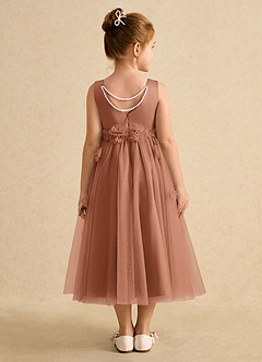 Azazie Lux Flower Girl Dresses Bronzer A-Line Beaded Tulle Dress image2