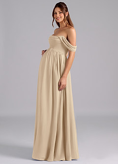 Azazie Saige Maternity Bridesmaid Dresses A-Line Pleated Chiffon Floor-Length Dress image5