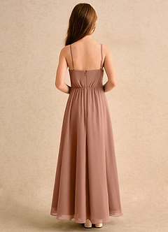 Azazie Twilight Dance Girls Formal Flower Girl Dresses Bronzer A-Line Pleated Chiffon Dress image2