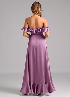 Azazie Lyra Bridesmaid Dresses Wisteria A-Line Off the Shoulder Stretch Satin Convertible Dress image6