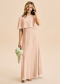 Azazie Maris Junior Abito A-Line in Chiffon Rosa Inglese image1