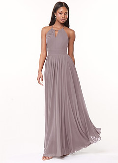 Azazie Cherish Bridesmaid Dresses Dusk A-Line Pleated Chiffon Dress image3