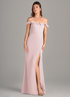 Azazie Callie Bridesmaid Dresses Blushing Pink Mermaid Side Slit Chiffon Convertible Dress image7
