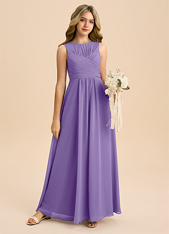 Azazie Skyla Junior Tahiti A-Line Pleated Chiffon Dress image6