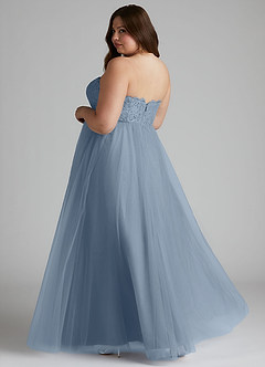 Azazie Roni Bridesmaid Dresses Dusty Blue A-Line Sweetheart Neckline Tulle Convertible Dress image10