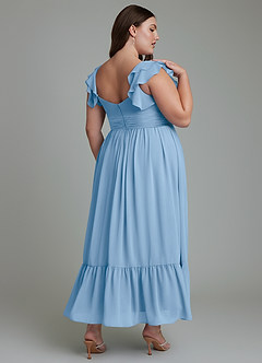 Azazie Anaya Bridesmaid Dresses Powder Blue A-Line Sweetheart Neckline Chiffon Dress image13